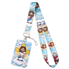 1 Piece Cute Jesus Lamb Dove Lanyard With ID Card Holder, Christian Cartoon Badge Holder For Work School Office, Lovely Gift For Believers - Multicolor - View 13