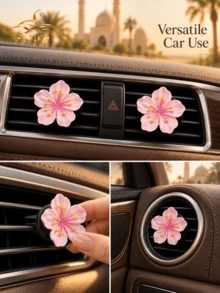SAHRA 2pcs Floral Car Air Vent Fragrance Clips, Peach Blossom & Daisy Design, Decorative Car Air Freshener Clips, Fashionable Accessory To Upgrade Car Interior Appearance - Multi-color - View 6