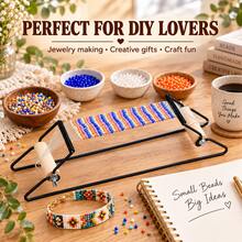 1pc Stainless Steel Metal Beading Machine, Black Portable Beading Bracelet DIY - Multicolor - View 5