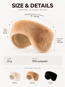 Winter Ear Warmers, Faux Fur Ear Muffs Headband, Soft Warm Adjustable Cold-Proof Ear Covers, Suitable For Baseball Caps, Unisex Outdoor Cycling Travel Daily Wear Ear Warmers - Multicolor - View 7