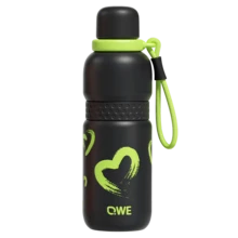 QWE 便攜保溫水瓶 600ML 316不鏽鋼內膽 PP蓋附掛繩 時尚保溫杯 適合學生 運動 戶外使用 - 黑色 - 查看 10