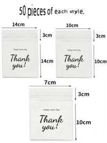 100pcs/50pcs, Multiple Sizes And Specifications, Translucent, Happy Every Day, Thank You Letter Bags, Jewelry Necklace, Earrings, Small Items Storage Bags, Self-Adhesive Sealing Bags, Dust-Proof, Wear-Resistant, Anti-Oxidation Packaging OPP Bags, Suitable For Daily Gatherings And Home Use - A - View 13