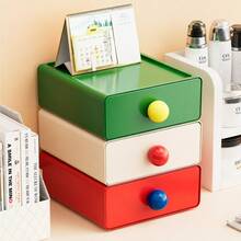 1pc Personalized Dopamine Text Drawer Organizer Box - Labeled Drawers With Color- PP Plastic Storage, Compact Desktop Organizer For Makeup, Office &, Christmas/Halloween Gift For & Desk & Drawer Organizer For Storage - Multicolor - View 5