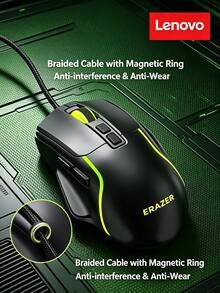 Lenovo M603 Wired Gaming Mouse, RGB Breathing Light Effect, USB Wired Mouse For Desktop/Laptop, Gaming, Office, Home Use, Black - View 6