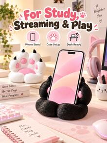 Cute 3D Printed Cat Paw Phone Stand | Creative Desktop Decor Practical Tablet/Phone Holder | Essential Dorm Room Desktop Decor | Must-Have Beach Accessory | Practical Car Storage Accessory | Room Decor Gift And Small Trinket - Multicolor - View 9