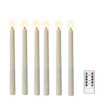 Bộ 6 nến trụ không lửa (có điều khiển từ xa và chức năng hẹn giờ); chạy bằng pin (không bao gồm pin); hiệu ứng ngọn lửa nhấp nháy; phù hợp cho sinh nhật, tiệc tùng, trang trí nhà thờ và các sự kiện lễ hội - Nhiều màu - Xem 15
