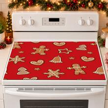 1pc Christmas Gingerbread Man Snowflake Bell Print Kitchen Table Mat, Red Christmas Tablecloth Coffee Machine Countertop Mat, Winter Holiday Party Restaurant Tabletop Decor Drain Mat, Home Kitchen Christmas Decoration - Multicolor - View 5