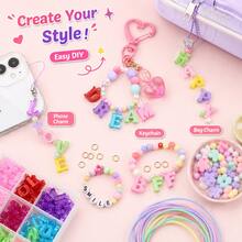 100pcs Mixed Color Electroplated Acrylic Letter Beads, Random Assortment, Handmade DIY Jewelry Making Accessories - English Letter Pendant - View 5