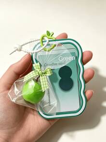 Cute Transparent Card Holder With Apple-Shaped Charm/Keyring, Acrylic ID Holder Keychain, Suitable For School, Office, Commuting, Travel, Can Be Hung On Bags, Backpacks Or Put In Pockets - Multicolor - View 4