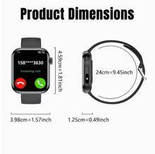 Jam Tangan Pintar Layar Sentuh Penuh 1,83 Inci, Baterai 260mAh dengan Lampu LED, Panggilan Nirkabel/Berbagai Mode Olahraga, Pemutaran Foto/Musik Jarak Jauh, Koneksi Nirkabel Kompatibel dengan Ponsel iOS dan Android, Hadiah Liburan - View 6