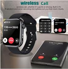 Jam Tangan Pintar Layar Sentuh Penuh 1,83 Inci, Baterai 260mAh dengan Lampu LED, Panggilan Nirkabel/Berbagai Mode Olahraga, Pemutaran Foto/Musik Jarak Jauh, Koneksi Nirkabel Kompatibel dengan Ponsel iOS dan Android, Hadiah Liburan - View 3