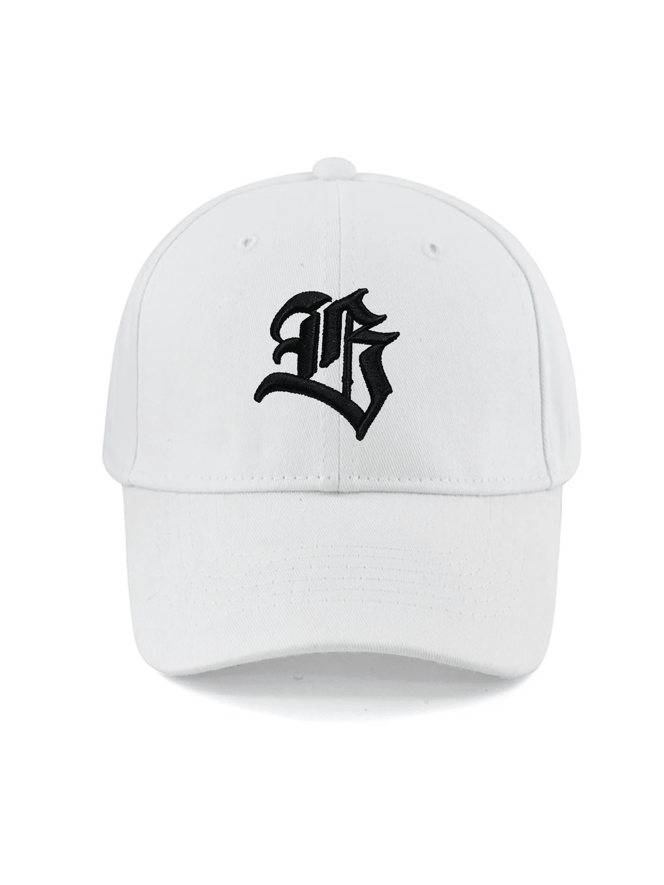 1pc Men's Gothic Letter Embroidered Baseball Cap, Adjustable Sun Protection Casual Hat, Suitable For Spring/Autumn Outdoor Travel, Beach, Party - White - View 1