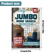 Large Print Word Search Puzzle Notebooks For Adults & Seniors, 300 Words, Jumbo & Extra Large Print, Everyday Vocabulary, Hidden Word Games, Answer Pages, Focus, Relaxation, Brain Training, Screen-Free Activity For Home & Travel - Large Print Word Search - View 3