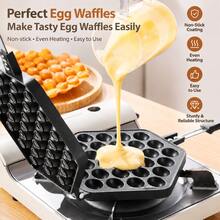 30-Hole Egg Waffle Maker Pan, Double-Sided Non-Stick Bubble Waffle Mold, Stovetop Cast Iron Pancake Pan With Long Handle, For Egg Waffles, Bubble Waffles, Mini Cakes & Sweet Snacks - View 10