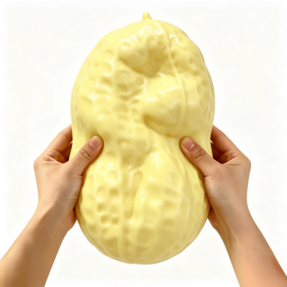 1pc Soft & Squishy ASMR Peanut Filled Squeeze Toy, Realistic Texture Peanut Shaped Stress Ball, Smooth Glossy Touch, Portable Nut-Shaped Sensory Toy, Suitable For Daily Anxiety Relief, Desk Decor And Cute Collection