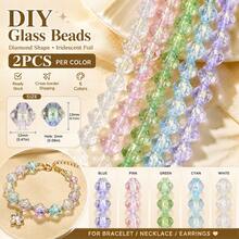 2pcs 13*12mm 2mm Hole Diameter Rhombus Colored Glass Beads, Perforated Beads For Handmade DIY Jewelry Making Loose Beads - Diamond-shaped Colorful Glazed Beads - View 5