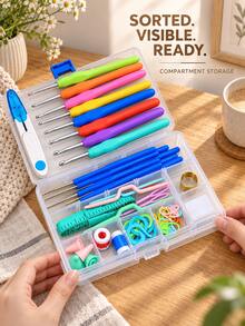 52pcs Crochet Hook Set With Storage Box, 16 Sizes Ergonomic Soft Grip Crochet Hooks, Complete Beginner Crochet Kit For DIY Knitting, Yarn Crafts, Pet Clothes, Socks And Handmade Projects - 52-piece Crochet DIY Kit With Storage Box - View 10