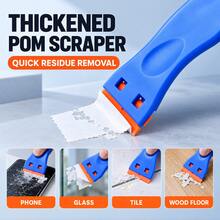 1PC Plastic Scraper Set With 10/20/30/50pcs Replacement Plastic Blades, Multi-Purpose Sticker & Label Remover Tool With Non-Slip Handle, Adhesive Cleaning Scraper For Windows, Floors, Stoves, Car Glass & Home Use - Multicolor - View 11