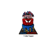 Cake Topper Set, Superhero Happy Birthday Cake Decorations, Cupcake Toppers, Superhero Cake Picks For Birthday, Halloween, Thanksgiving, Christmas - Multicolor - View 4
