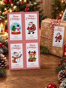 300pcs Christmas Gift Sealing Stickers Cute Festive Holiday Labels Self Adhesive Gift Box Packaging Party Favor Present Wrapping New Year DecorationsAssorted - Multicolor - View 6