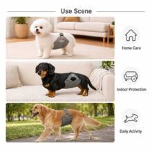 Washable Male Dog Diapers, Adjustable Pet Urine Pants, Breathable Leak-Proof Male Dog Sanitary Diapers, Reusable Pet Diapers - Grey - View 4