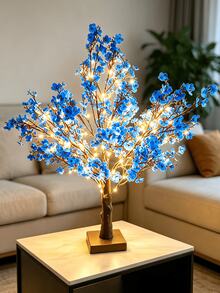 1PC 55CM Tall 60 LED Warm White Fairy Tree Light, USB + 3 AA Battery Dual Power Supply, Ins Style Atmosphere Desktop Decor Lamp, Bedroom Homestay Party Ornament, Birthday Holiday Gift LED Tree Light - Warm White - View 5