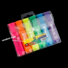 4/6pcs Assorted Fluorescent & Pastel Chisel Tip Highlighter Set, Quick-Drying, No Bleed, Odorless, 1-4mm Line Width, With Portable Clip, Suitable For Journaling, Note-Taking, School And Office Supplies, Back To School Essential - Single-tip Highlighter - View 6