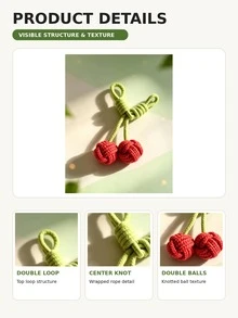 Cherry Shaped Dog Rope Toy, Interactive Chew & Tug Toy With Double Knot ...