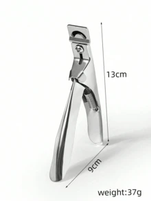 Silver Stainless Steel Straight Nail Clippers U-Shaped Clippers Parallel Clippers Nail Clippers Crystal Nail Extension Gel Nail Shaping Manicure Tool One Pack - Silver - View 6