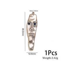 1/5 Pcs Stainless Steel Gold Plated Abstract Face Mask Charm, DIY Jewelry Making Pendant - Pendant - View 7