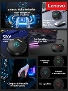 Lenovo Mikrofon Desktop YL200S, Khusus untuk Gaming, Esports, Live Streaming, dan Konferensi Video, USB Plug and Play, Universal untuk Desktop dan Laptop - View 2
