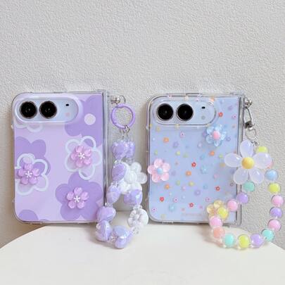 Korean-Style 3D Floral Design, Suitable For Apple Duo Phone Case, Foldable Transparent Case, New Anti-Drop, Simple And Creative Protective Caseiphone 11 Case Octobuddy Case 18 Pro Case Exquisite 17 Pro Max Case Fundas Case Fall Fundas Para 16 Phone Accsesories