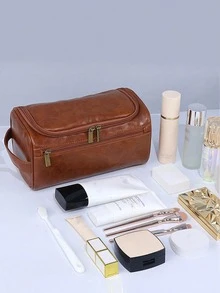 This Lightweight And Portable Men's Toiletry Bag Features A Hanging Design With A Sturdy Handle For Easy Carrying, Fitting Easily Into A Suitcase Or Backpack. The Large-Capacity Shaving Bag Provides Ample Storage Space. - Multicolor - View 7
