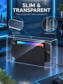 Switch Transparent Dust Cover - Compatible With Switch 2 (2025), Switch NS And Switch OLED. Dual-Sided Design Does Not Affect Charging, No Scratches And No Odor. Features Waterproof, Dust-Proof, Dirt-Resistant And Easy To Clean Properties, Providing Better Protection For Your Switch Handheld Console - View 4