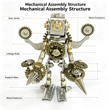 Desktop Mechanical Belial Robot 3D Mechanical Model Finished Figurine For Collection Home Decor Creative High-Difficulty Handmade Art Piece - Multicolor - View 6