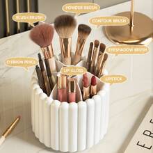 Organizer Makeup Berputar 360°, Desain Multi-Kompartemen, Tempat Kuas Makeup dan Lipstik, Cocok untuk Meja Rias - MultiWarna - View 3