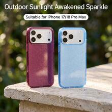Applicable To Apple 18 Pro Max 17 Pro Max Shiny Transparent Phone Case, Cherry Red, Light Blue, Luxury Shiny Starry Sky Pattern, Unisex - Starry Sky - Light Blue Single Case - View 7