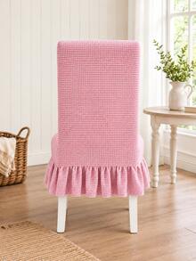 1/4 buah Sarung Kursi Belakang Tinggi Jacquard Warna Polos, Minimalis Modern, Poliester Tebal Elastisitas Tinggi, Pelindung Kursi Universal untuk Semua Musim, Dekorasi Rumah, Sarung Kursi Makan Musim Gugur Natal - Baby Pink - View 6