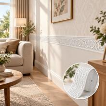 1PC 2.3m/90.55inch Self-Adhesive Skirting Boards-Flexible Decorations,3D,Self-Adhesive Peel & Stick, For Home Office Wall Waistlines Baseboards - C - View 8