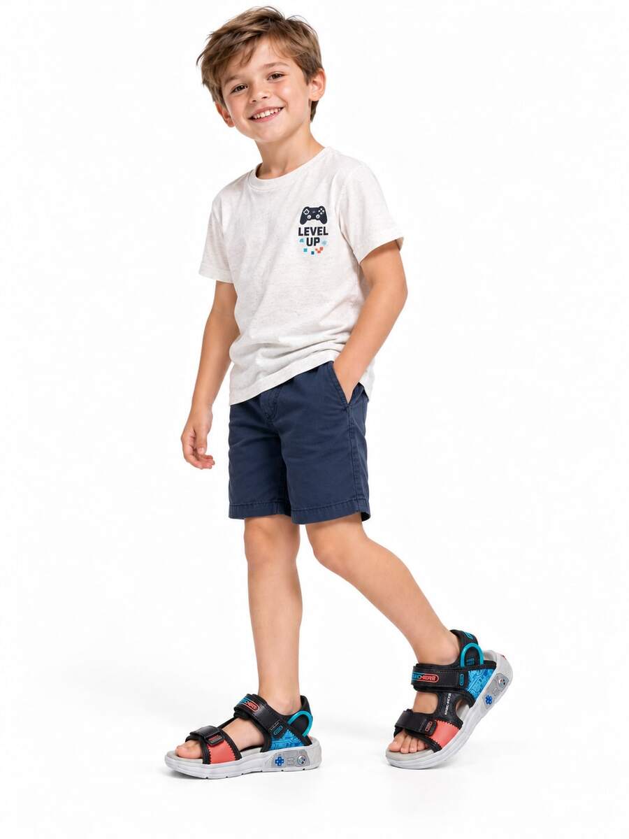 Skechers Kids' Breathable Hook And Loop Fastener Beach Sandals - Black/Multicolor - View 1