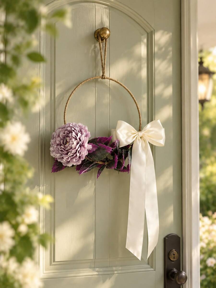 1pc Wreath For Front Door Flower Hanging Ornament For Front Door Bedroom Living Room Entryway Office Wedding Party Home Decor - Garland-h - View 1