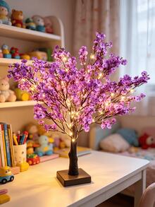 1PC 55CM Tall 60-Light Warm White Fairy Tree Lamp, USB + 3 AA Batteries Dual Power Supply, Ins Style Ambient Desktop Decor Light, Bedroom Homestay Party Ornament, Birthday Holiday Gift LED Tree Light - Multicolor - View 7