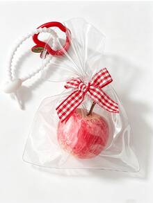 Cute Transparent Card Holder With Apple-Shaped Charm/Keyring, Acrylic ID Holder Keychain, Suitable For School, Office, Commuting, Travel, Can Be Hung On Bags, Backpacks Or Put In Pockets - Multicolor - View 6