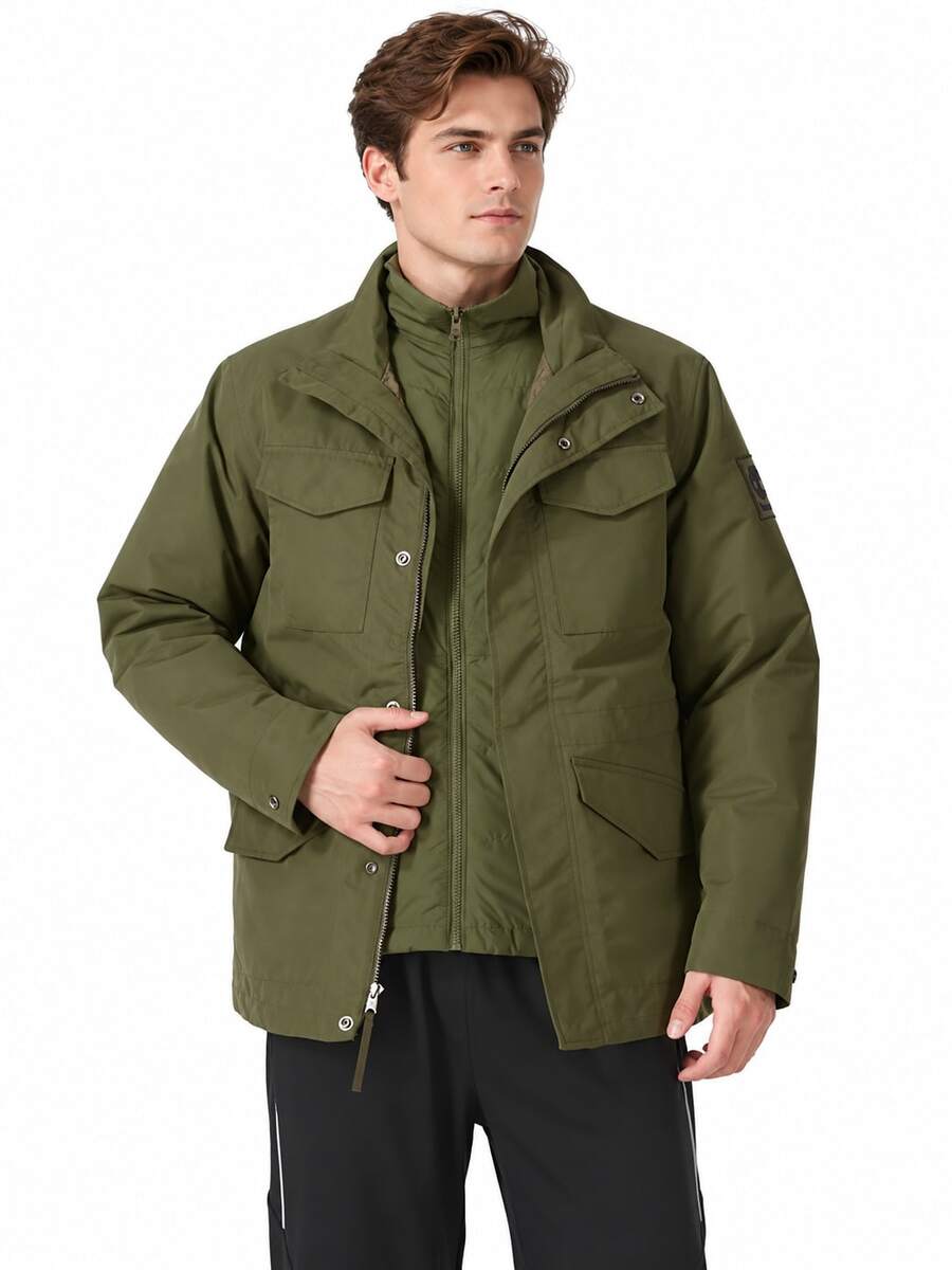 Timberland New Men's Outdoor Hiking Warm 3-In-1 Jacket/Fleece Liner - Olive Green - View 1