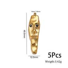 1/5 Pcs Stainless Steel Gold Plated Abstract Face Mask Charm, DIY Jewelry Making Pendant - Pendant - View 21
