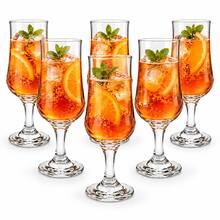 Set Of 6 Elegant Clear Wine Glasses – 320ml Stemmed Glassware For Wine, Cocktails & Special Occasions - White - View 6