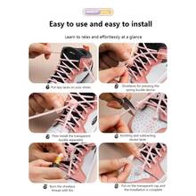 QKC 1 Pair Colorful Spring Lock Shoelaces, No-Tie Round Elastic Shoelaces, Quick Lacing For Sports Shoes, Kids And Adults - Multicolor - View 4