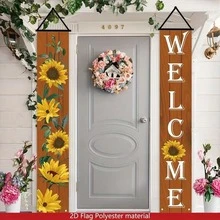 2D Flat 2D Flat 2D Flat, 2D Flat 1pc, 2D Flat Welcome, Polyester Material. This Sunflower Theme - Sunflower Theme - View 1