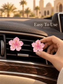 SAHRA 2pcs Floral Car Air Vent Fragrance Clips, Peach Blossom & Daisy Design, Decorative Car Air Freshener Clips, Fashionable Accessory To Upgrade Car Interior Appearance - Multi-color - View 2