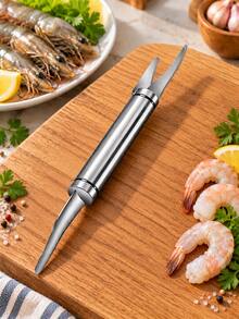 1/2pcs Stainless Steel Shrimp Peeling & Deveining Tool, Shrimp Peeling & Cleaning Utensil, Seafood Processing & Kitchen Use - Multicolor - View 12